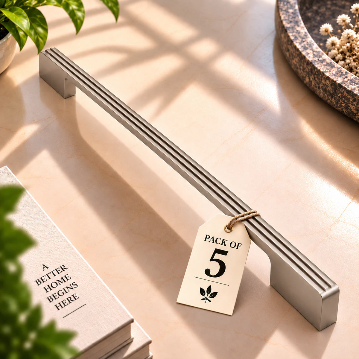 Ruby Aluminium Cabinet Handle, Black Matt & Satin Finish (CH-RUBY)