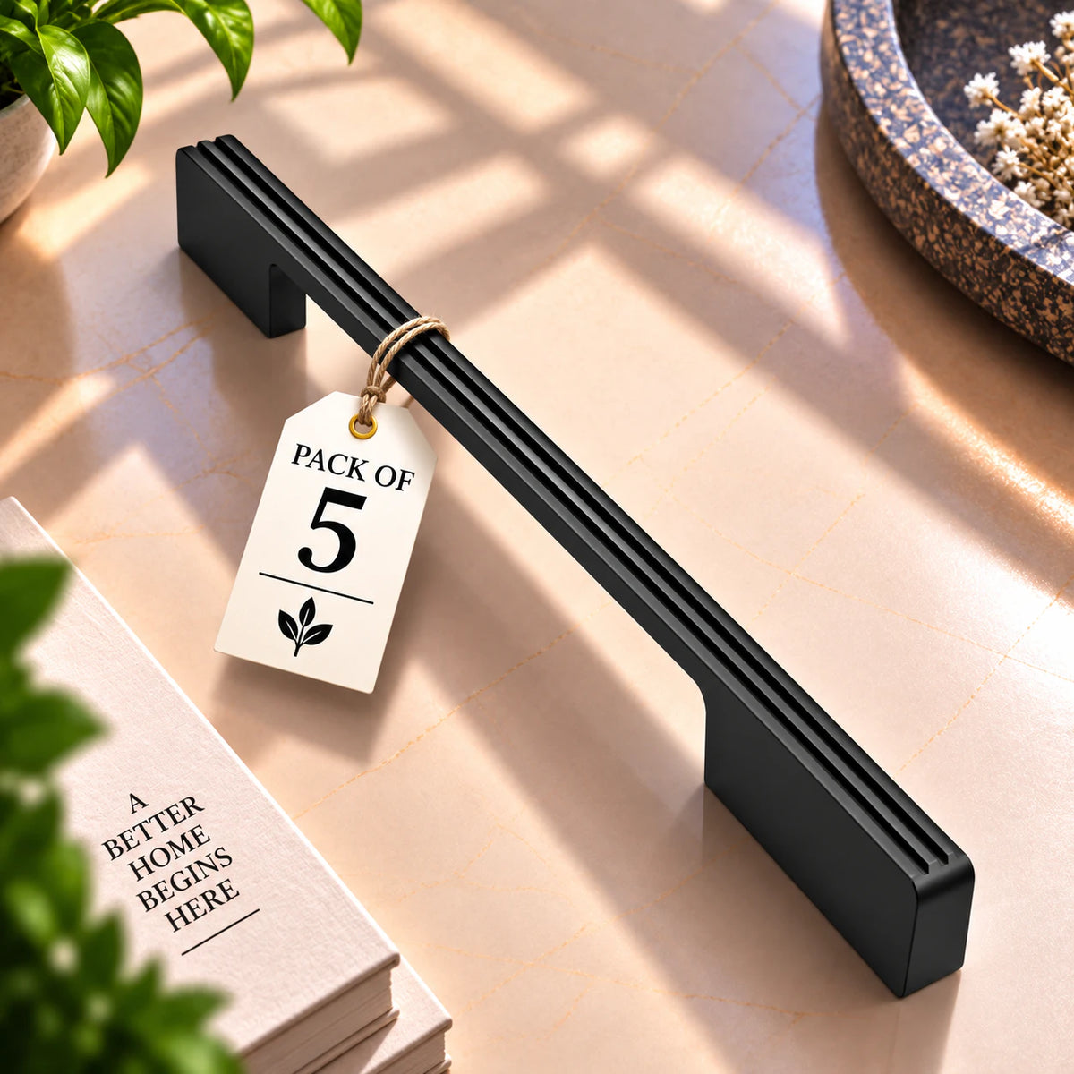 Ruby Aluminium Cabinet Handle, Black Matt & Satin Finish (CH-RUBY)