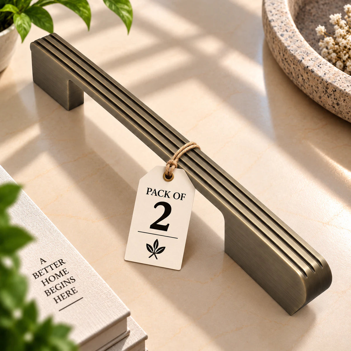 Ruby Aluminium Cabinet Handle, Black Matt & Satin Finish (CH-RUBY)
