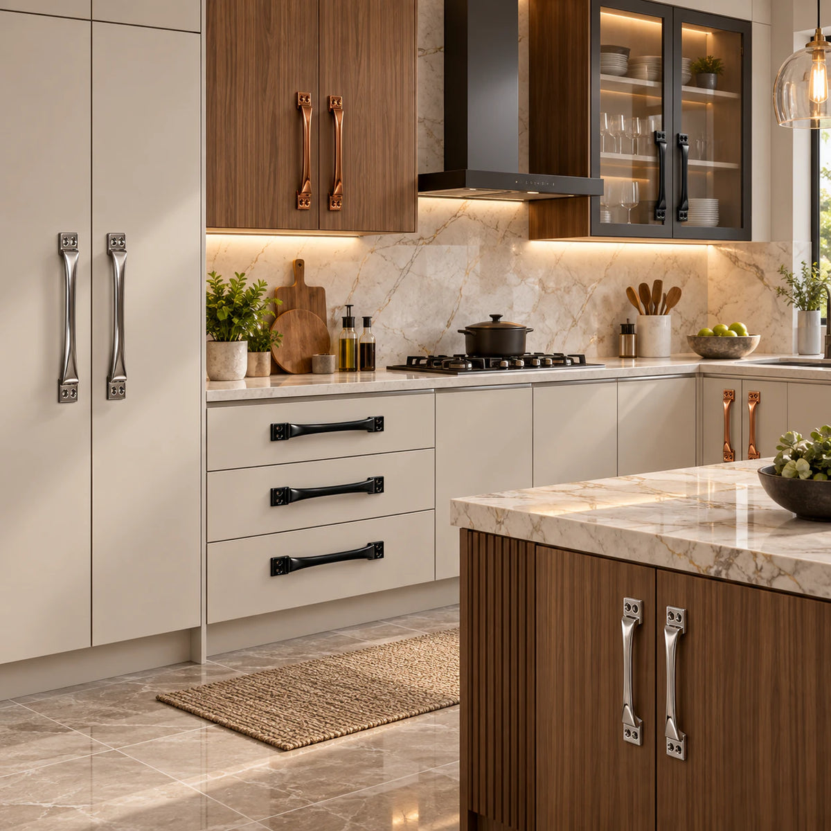 Cabinet Handle CH-OAK | CP, PVD Rose Gold & PVD Black Furniture Handle