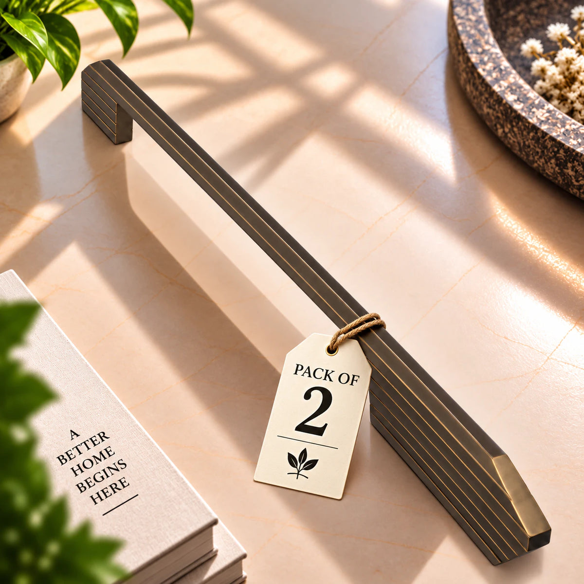 Cabinet Handle CH-OLA Black & Brown Finish | Modern Long Profile Handle
