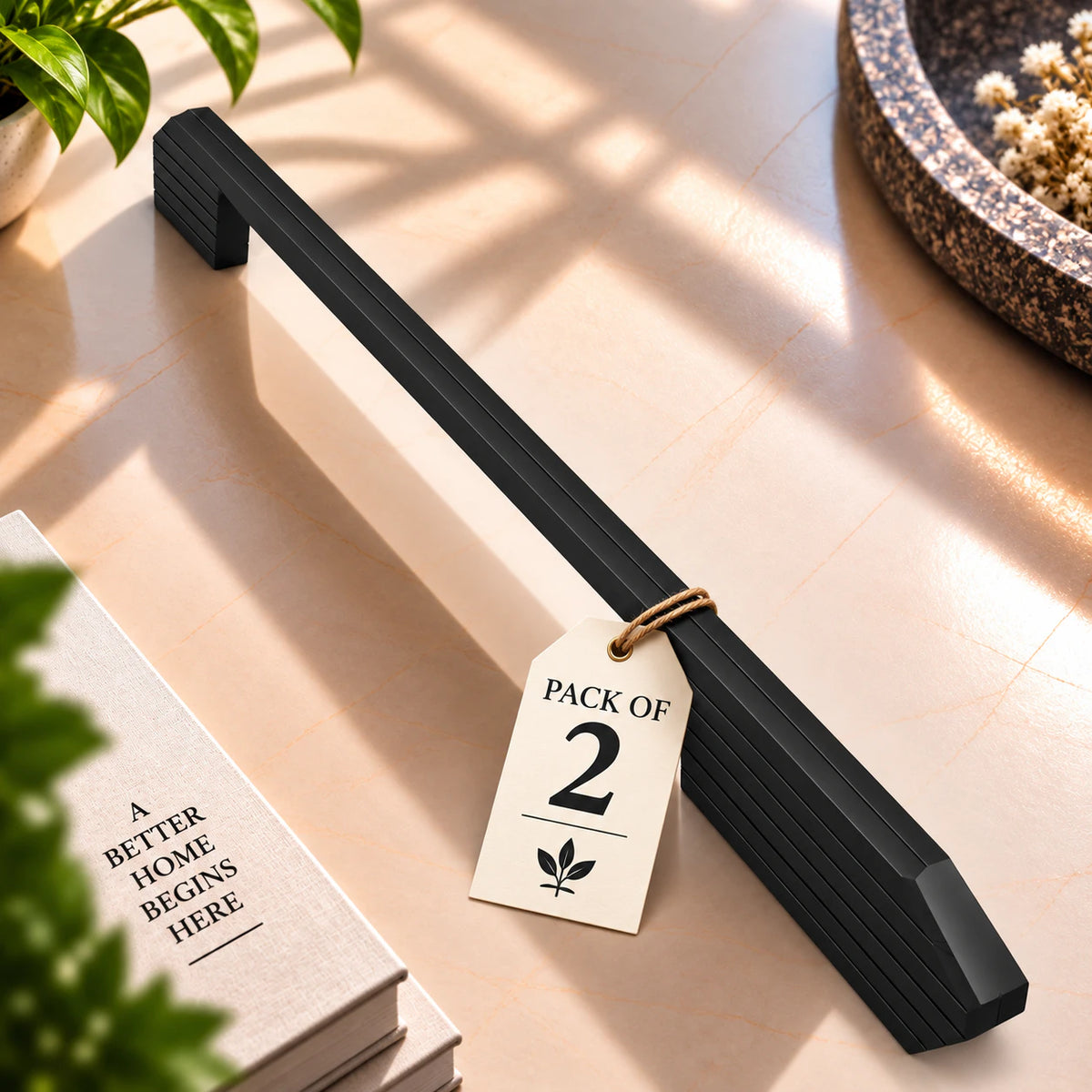 Cabinet Handle CH-OLA Black & Brown Finish | Modern Long Profile Handle