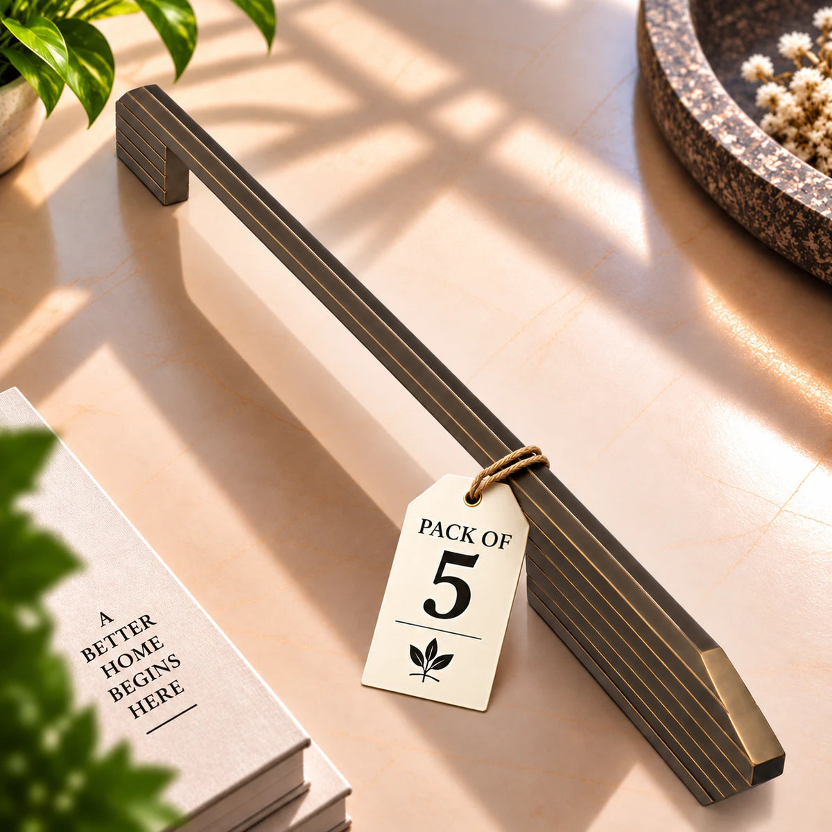 Cabinet Handle CH-OLA Black & Brown Finish | Modern Long Profile Handle