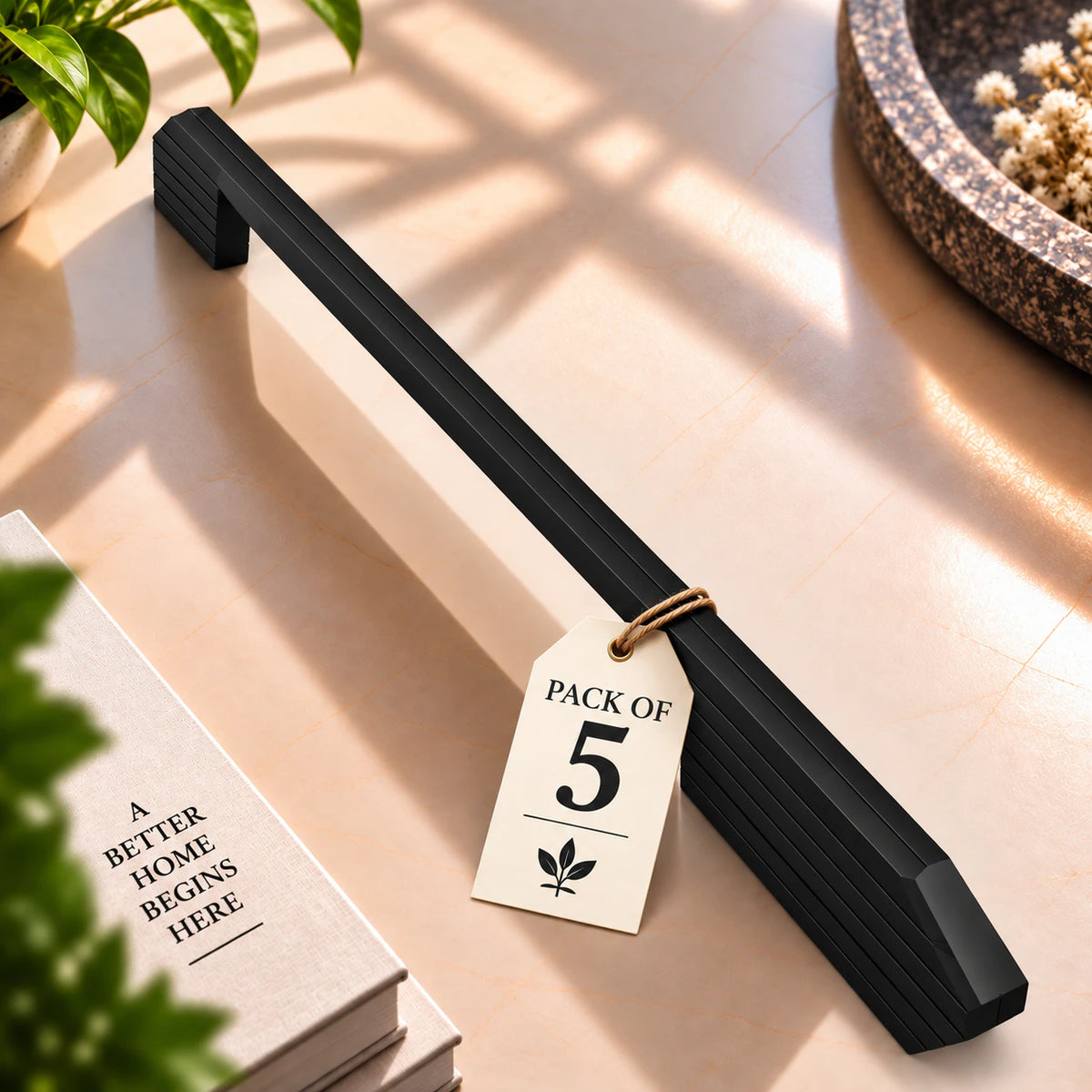 Cabinet Handle CH-OLA Black & Brown Finish | Modern Long Profile Handle