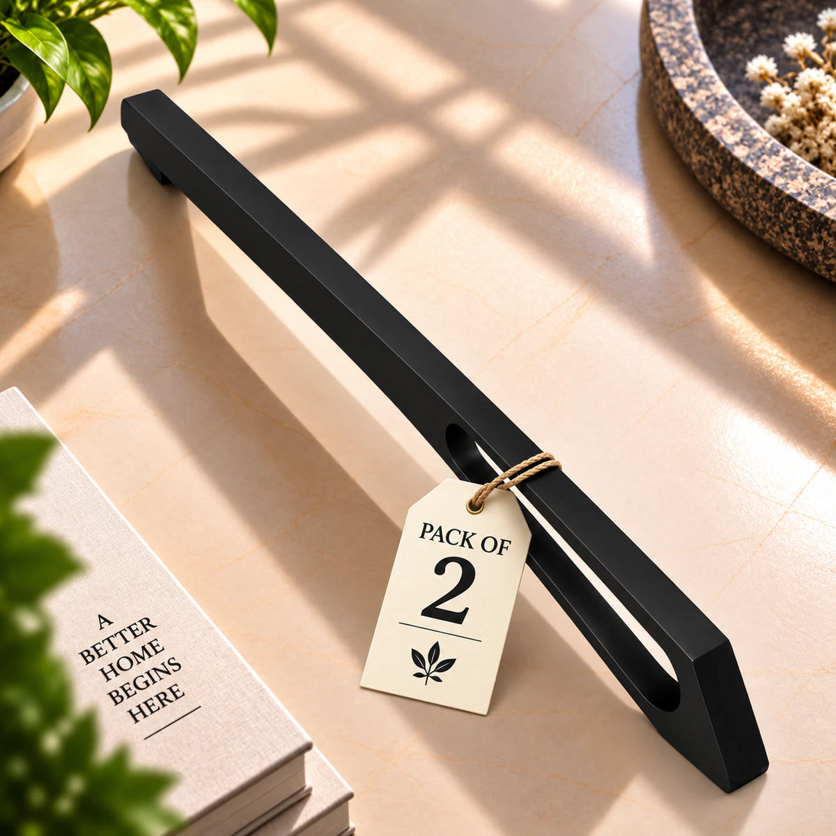 Cabinet Handle CH-RIDER Black & Brown Finish | Modern Long Profile Handle