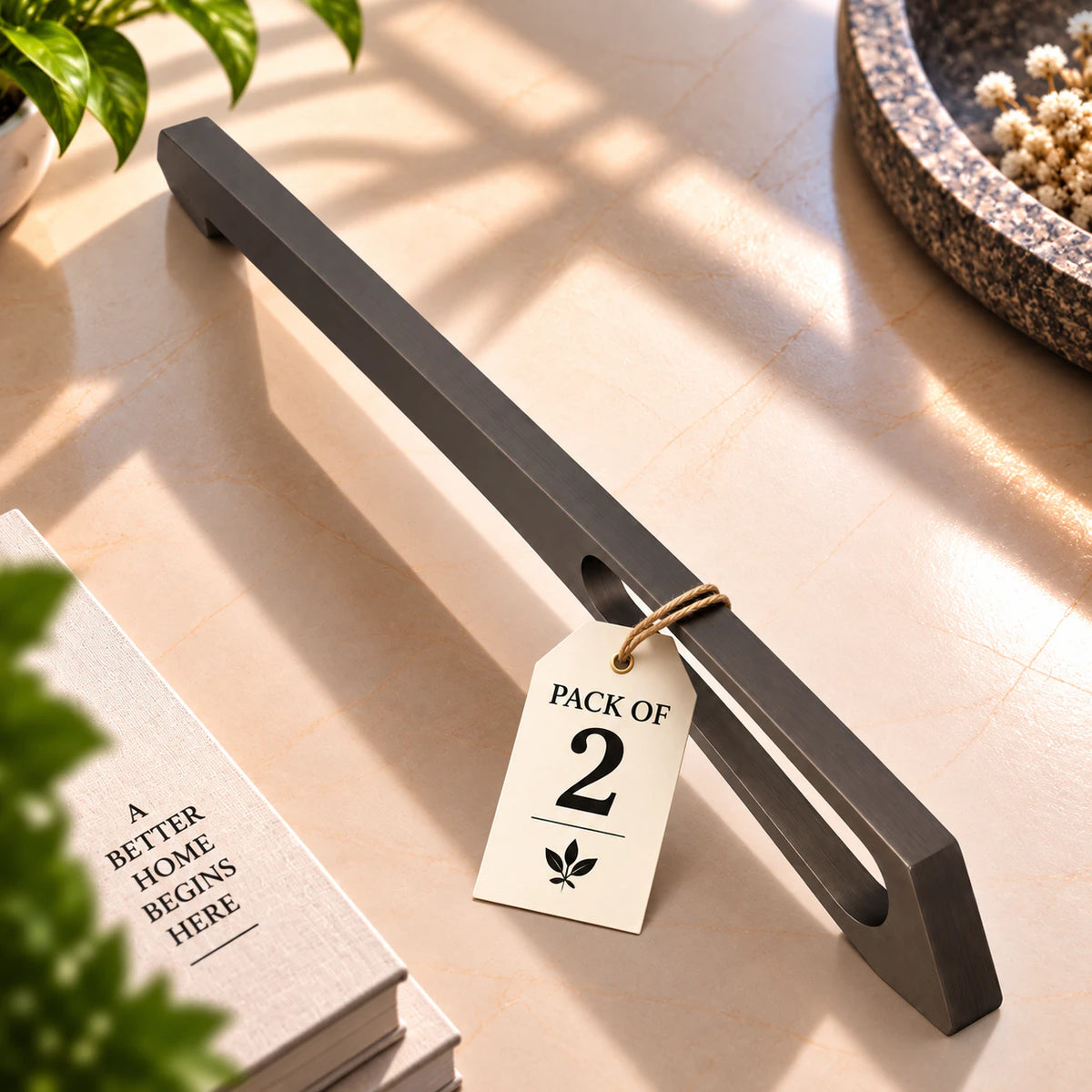 Cabinet Handle CH-RIDER Black & Brown Finish | Modern Long Profile Handle