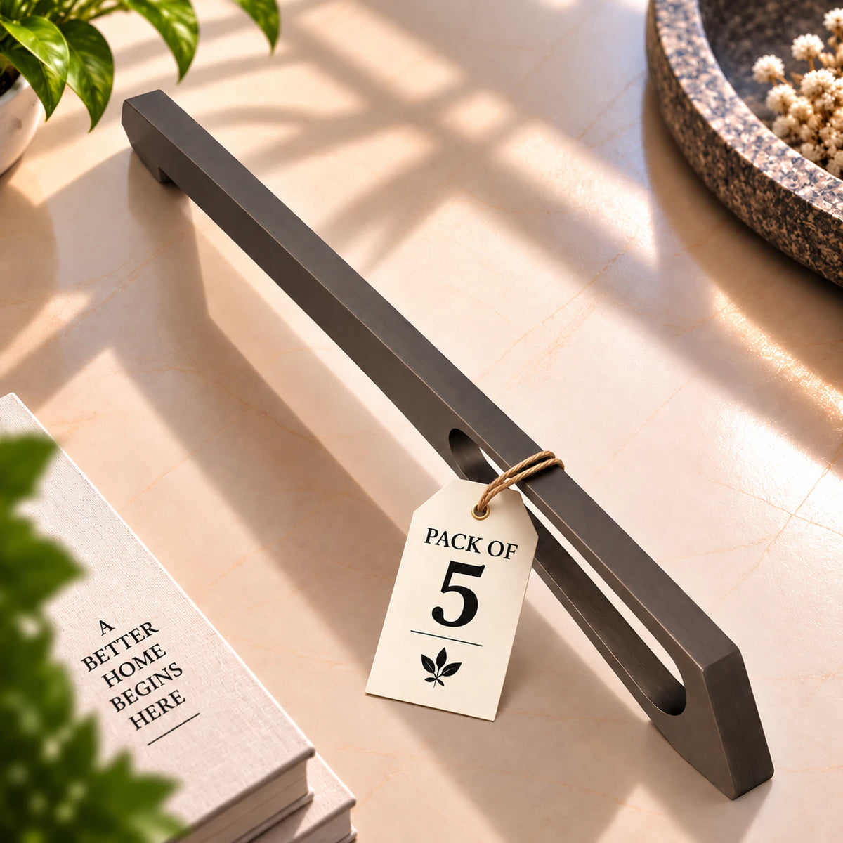 Cabinet Handle CH-RIDER Black & Brown Finish | Modern Long Profile Handle