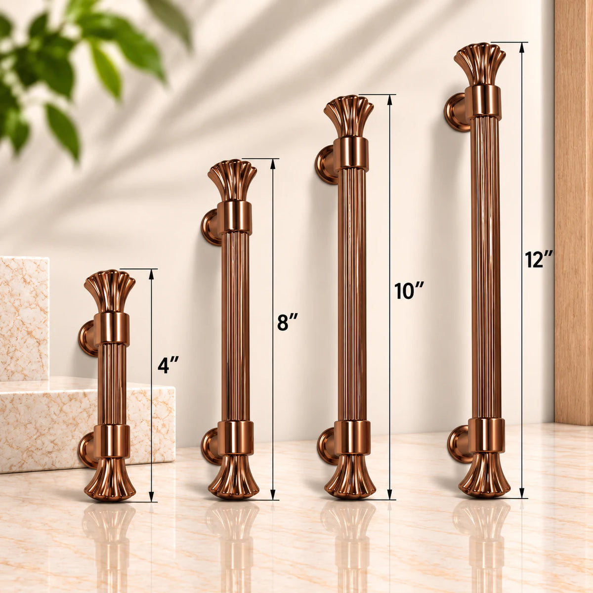 Cabinet Handle CH-Rajwadi | PVD Rose Gold, Gold & Black Designer Handle