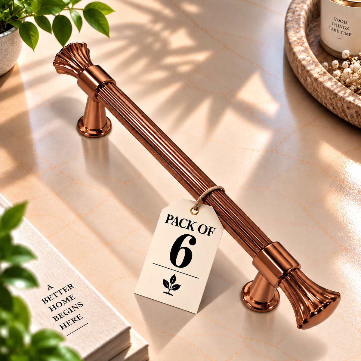 Cabinet Handle CH-Rajwadi | PVD Rose Gold, Gold & Black Designer Handle
