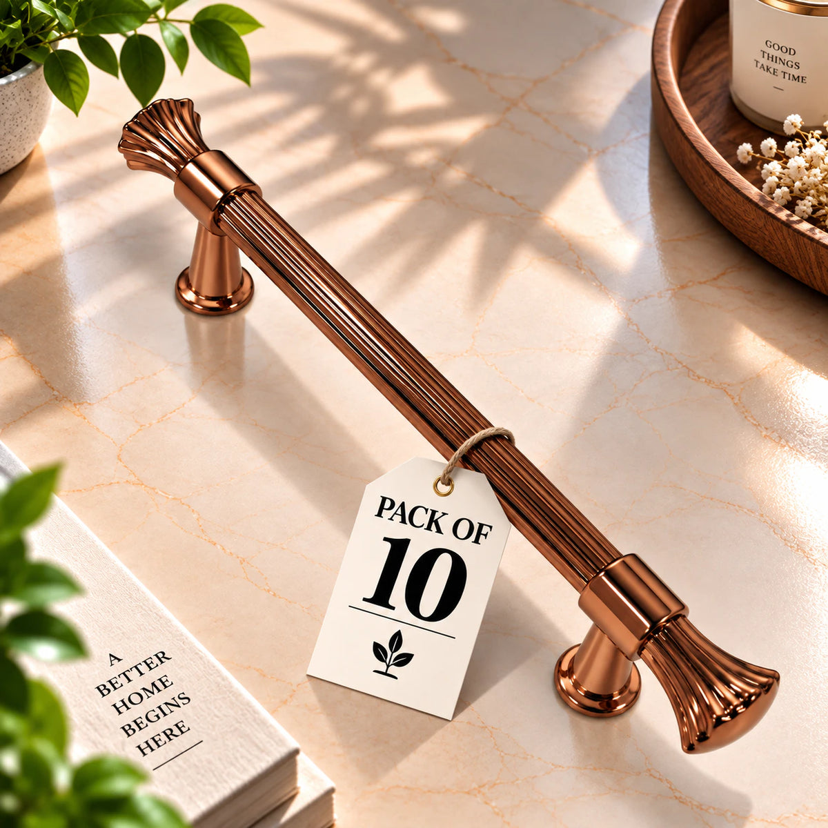 Cabinet Handle CH-Rajwadi | PVD Rose Gold, Gold & Black Designer Handle