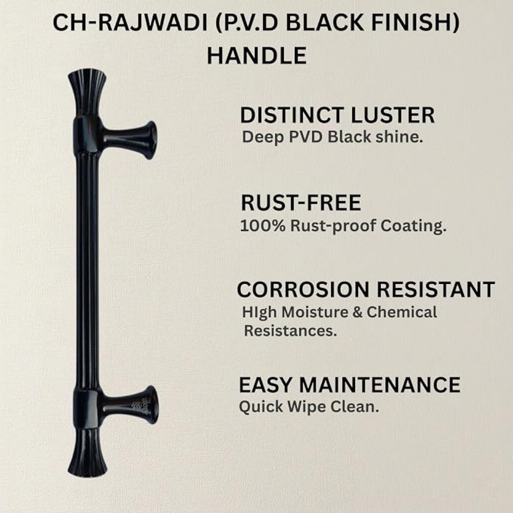 Cabinet Handle CH-Rajwadi | PVD Rose Gold, Gold & Black Designer Handle