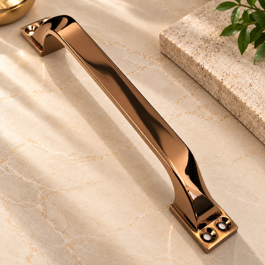 Cabinet Handle CH-TWIST PVD Rose Gold | Designer Furniture Pull Handle 4" 6" 8"