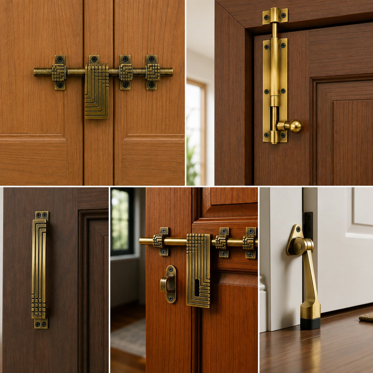Aluminium Door Kit, Brass Antique Finish (DK-DotLine)