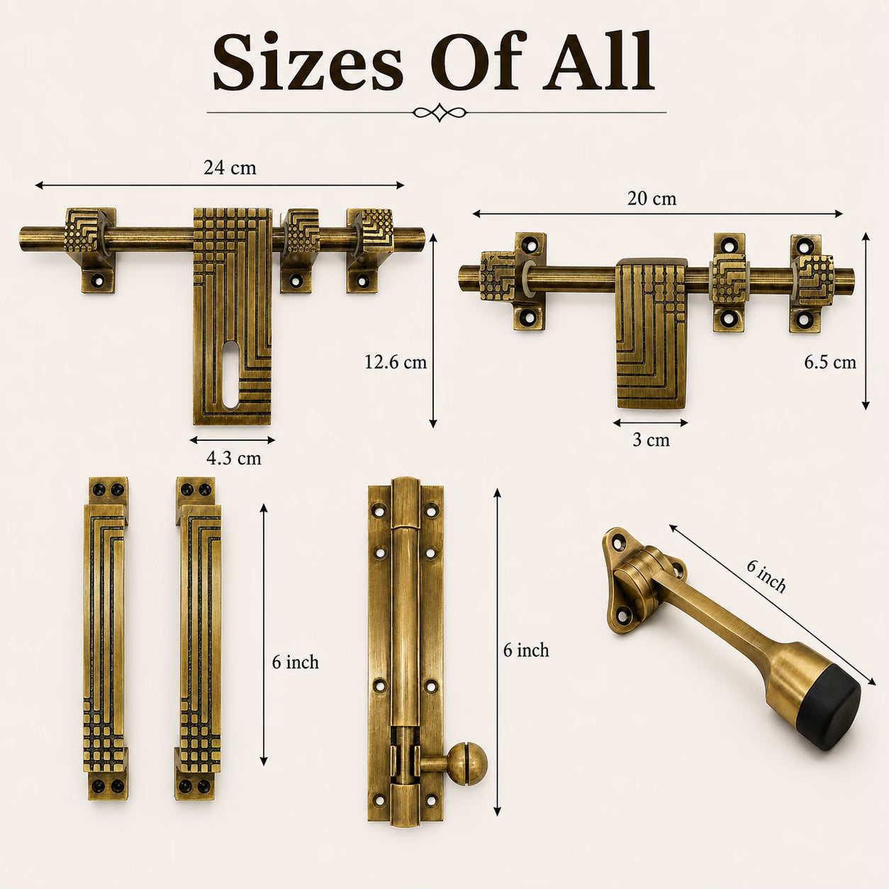 Aluminium Door Kit, Brass Antique Finish (DK-DotLine)