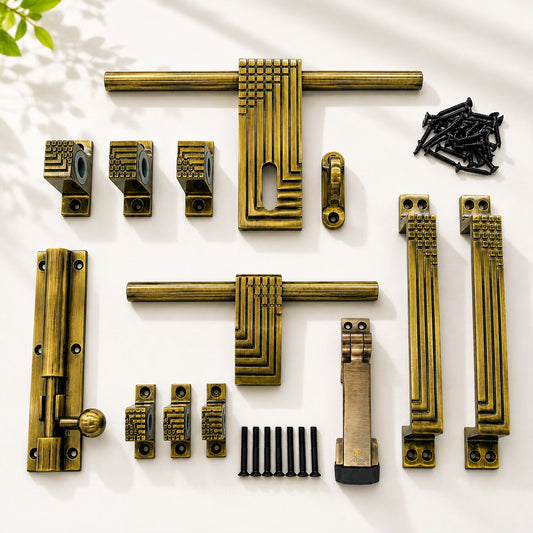 Aluminium Door Kit, Brass Antique Finish (DK-DotLine)