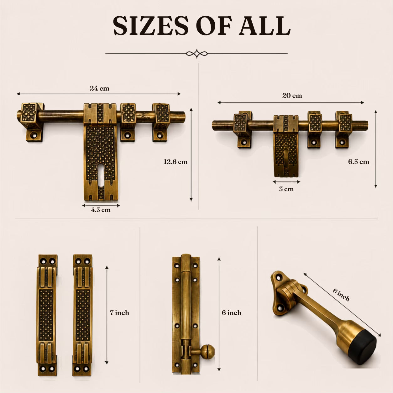 Aluminium Door Kit, Brass Antique Finish (DK-Dot)