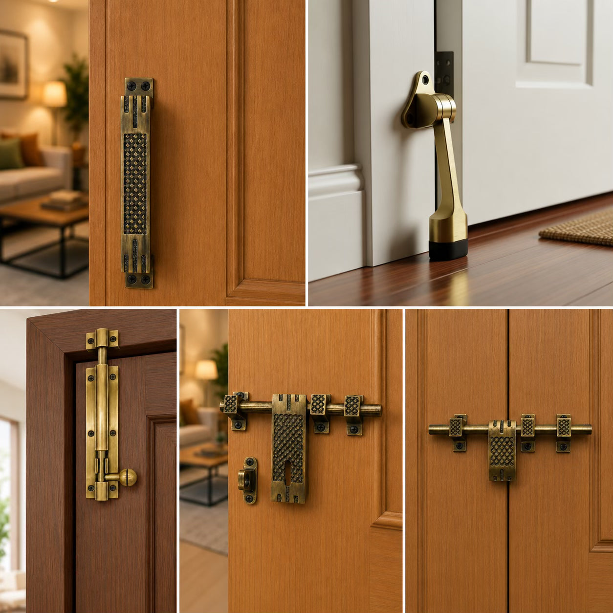 Aluminium Door Kit, Brass Antique Finish (DK-Dot)