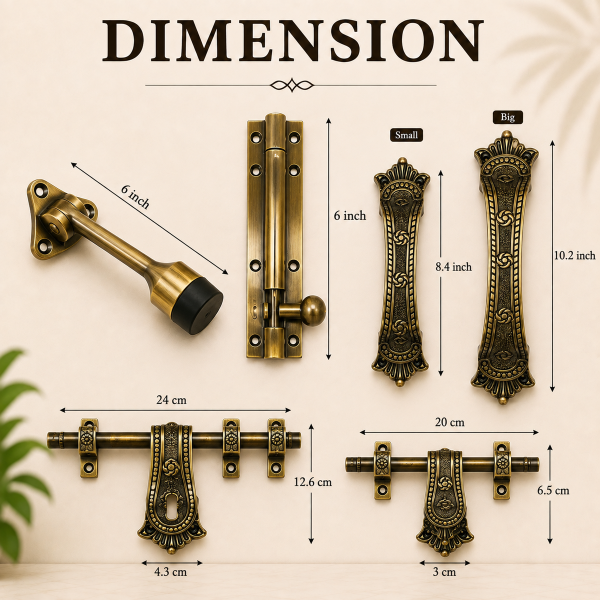 Aluminium Door Kit, Brass Antique Finish (DK-Kohinoor)