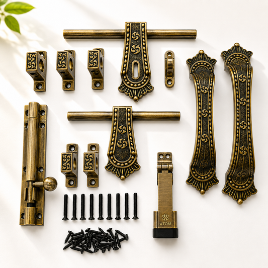 Aluminium Door Kit, Brass Antique Finish (DK-Kohinoor)