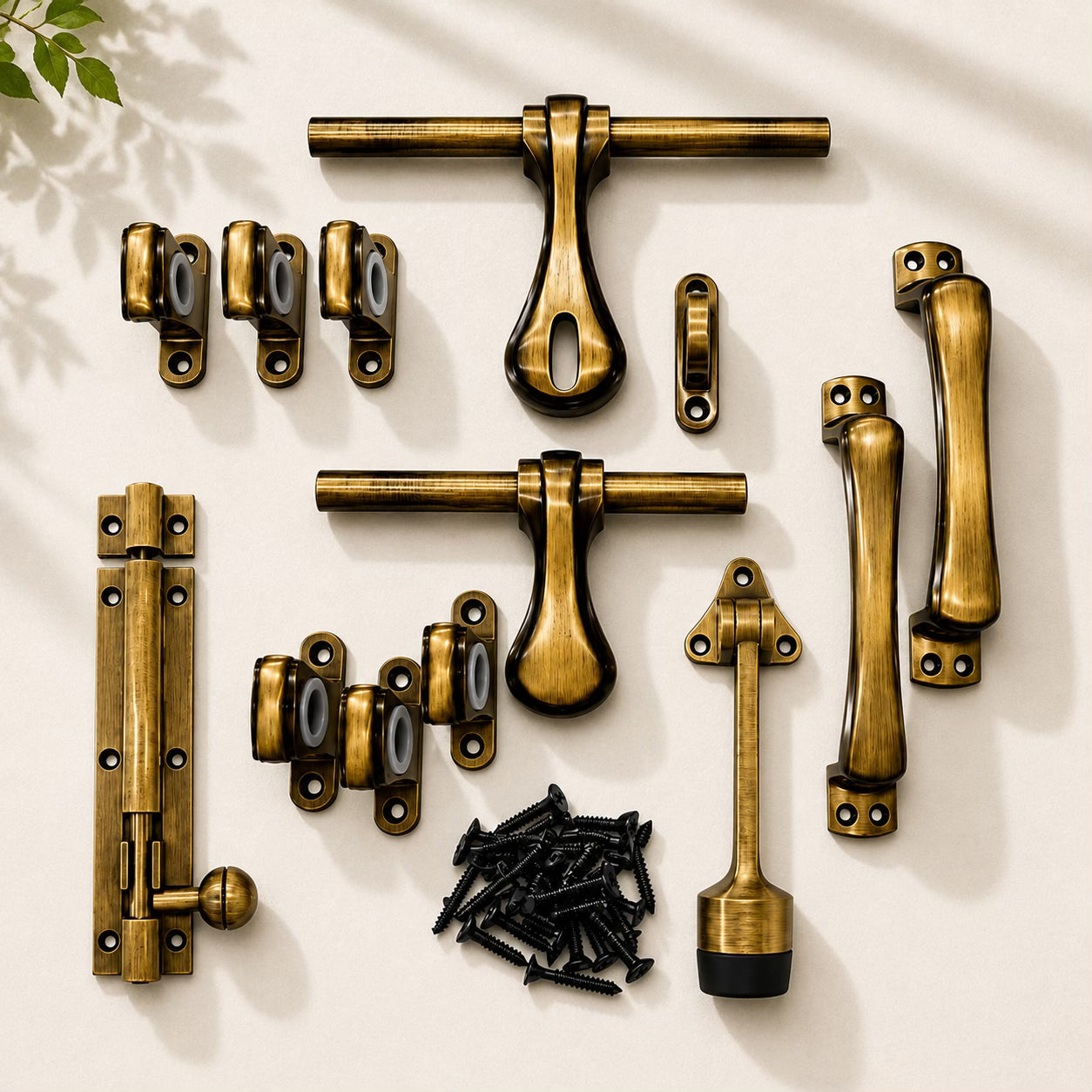 Aluminium Door Kit, Brass Antique Finish (DK-maharaja)