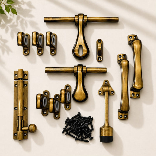 Aluminium Door Kit, Brass Antique Finish (DK-maharaja)