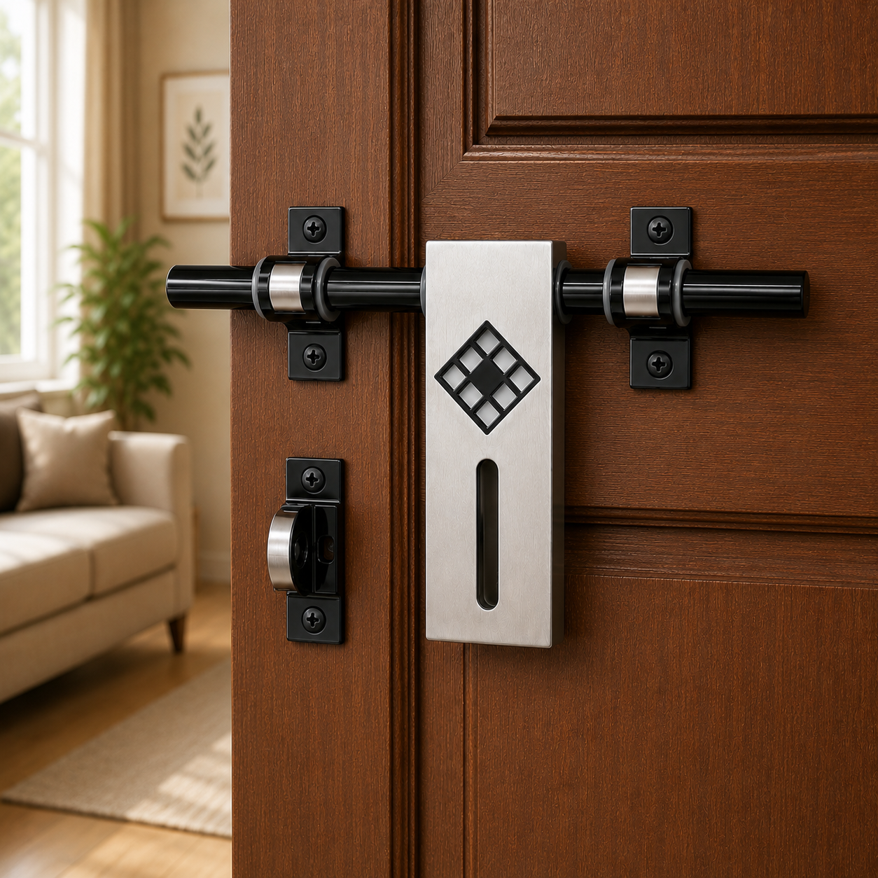 Erica Black Silver Aldrop | Designer Door Aldrop 10"