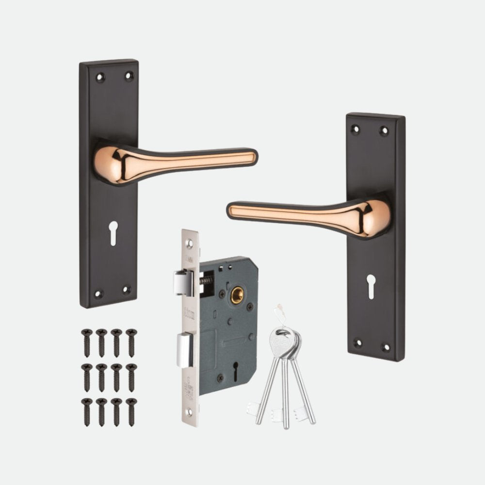Heavy Duty Zinc Mortise Door Lock, Coca Black Finish, (8 inch) (O68)