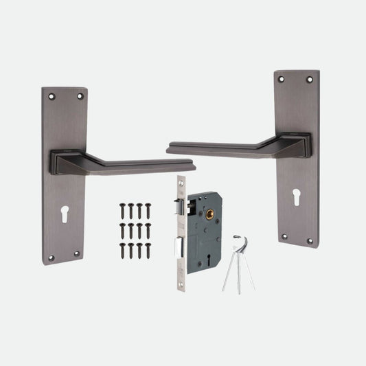 Heavy Duty Zinc Mortise Door Lock, Finish Black (8 inch) (O-54)