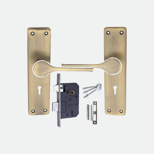 Heavy Duty Zinc Mortise Door Lock, Finish CP Satin, Brass Antique (8 inch) (O-50)
