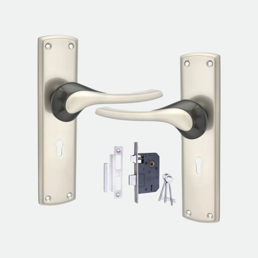 Heavy Duty Zinc Mortise Door Lock, Finish Satin Black (8 inch) (Office O-41)
