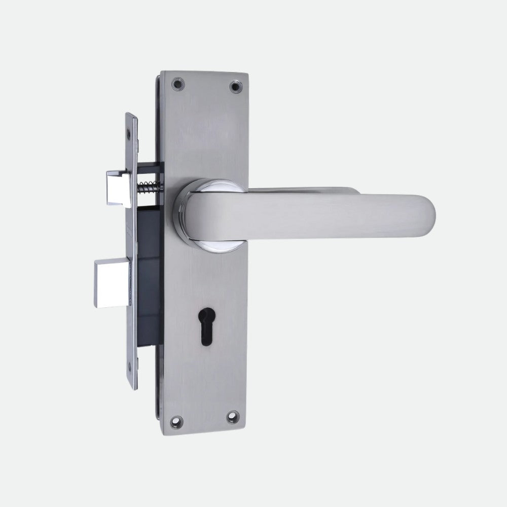 Heavy Duty Zinc Mortise Door Lock, Silver Satin Finish (8 inch) (O-35)