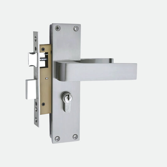 Heavy Duty Zinc Mortise Door Lock, Silver Satin Finish (O-33)