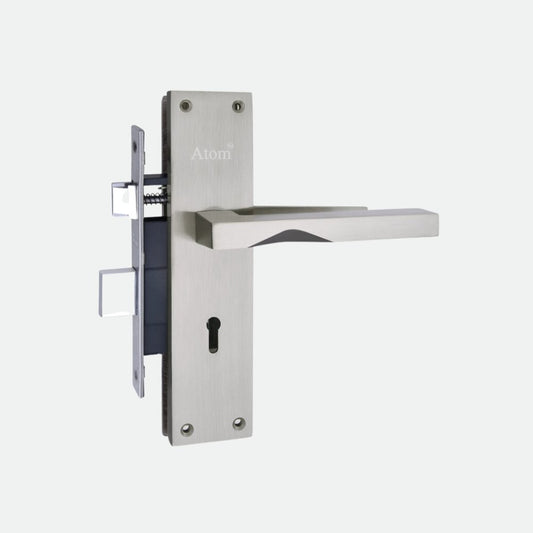 Iron Mortise Door Handle Set with Lock Body, Finish Brass antique & CPSS (3 Keys) (6 Lever Double Stage Lockset) (8 Inch) (WIH-53-KY)