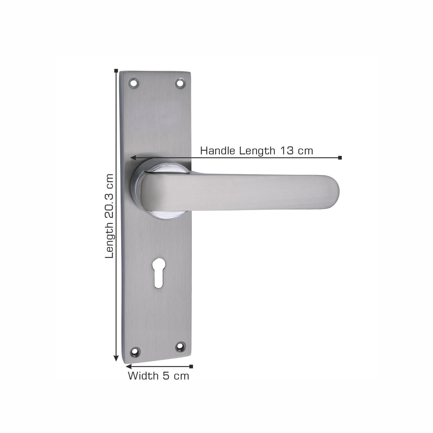 Heavy Duty Zinc Mortise Door Lock, Silver Satin Finish (8 inch) (O-35)