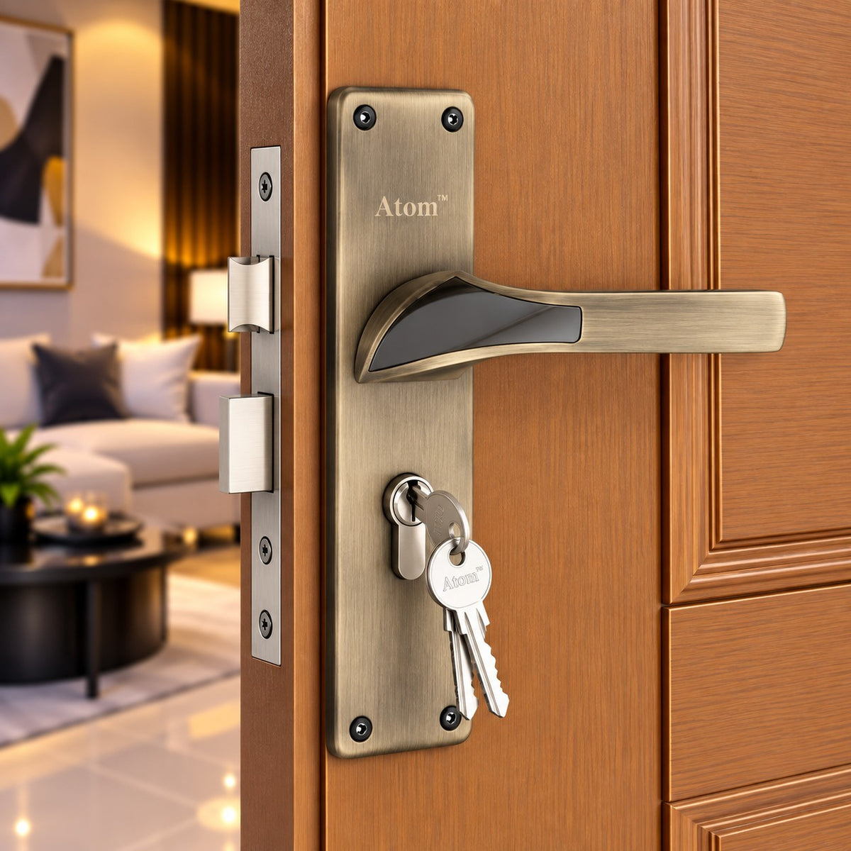 Heavy Duty Zinc Mortise Door Lock, Finish CPSatin (8 inch) (O-53)