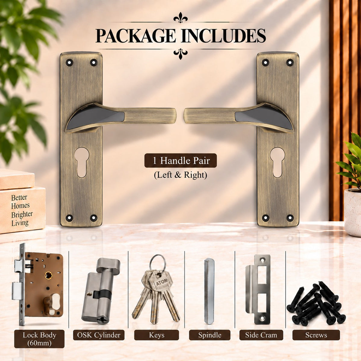 Heavy Duty Zinc Mortise Door Lock, Finish CPSatin (8 inch) (O-53)