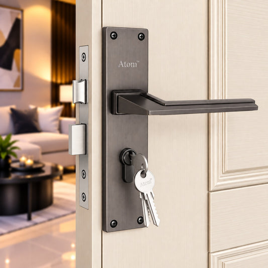 Heavy Duty Zinc Mortise Door Lock, Finish Black (8 inch) (O-54)