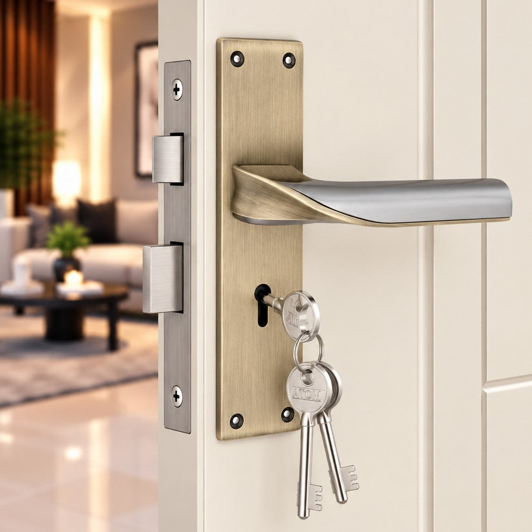 Heavy Duty Zinc Mortise Door Lock, Finish Brass Antique (8 inch) (O-56)
