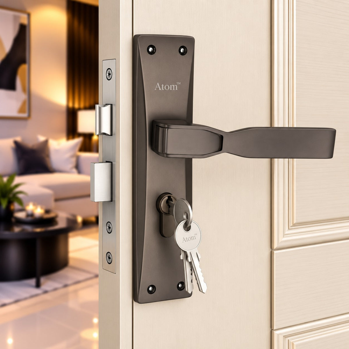Heavy Duty Zinc Mortise Door Lock, Finish Black (8.5 inch) (O-57)
