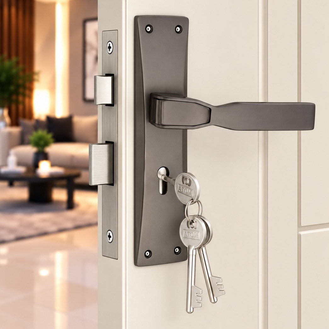 Heavy Duty Zinc Mortise Door Lock, Finish Black (8.5 inch) (O-57)
