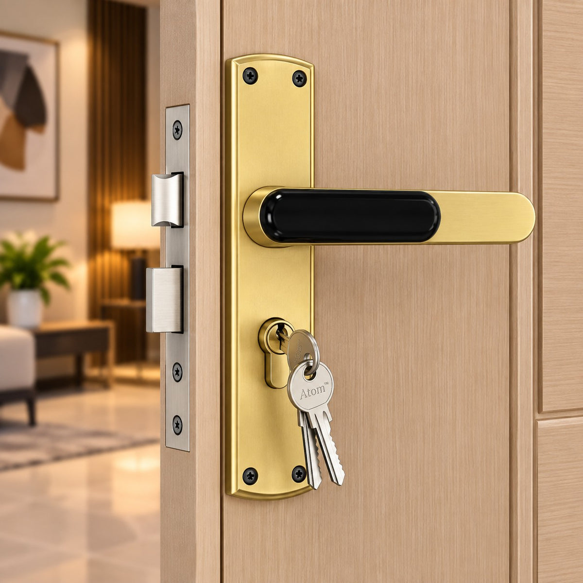 Heavy Duty Zinc Mortise Door Lock , Finish Satin Black (8 inch) (O-59)