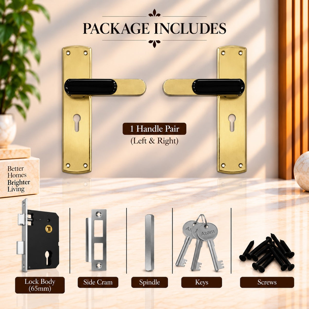 Heavy Duty Zinc Mortise Door Lock , Finish Satin Black (8 inch) (O-59)