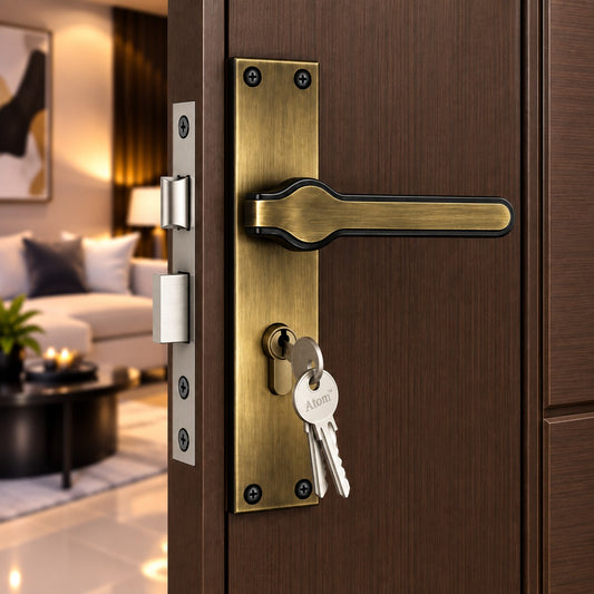Heavy Duty Zinc Mortise Door Lock, Brass Antique Finish (8 inch) (O67)