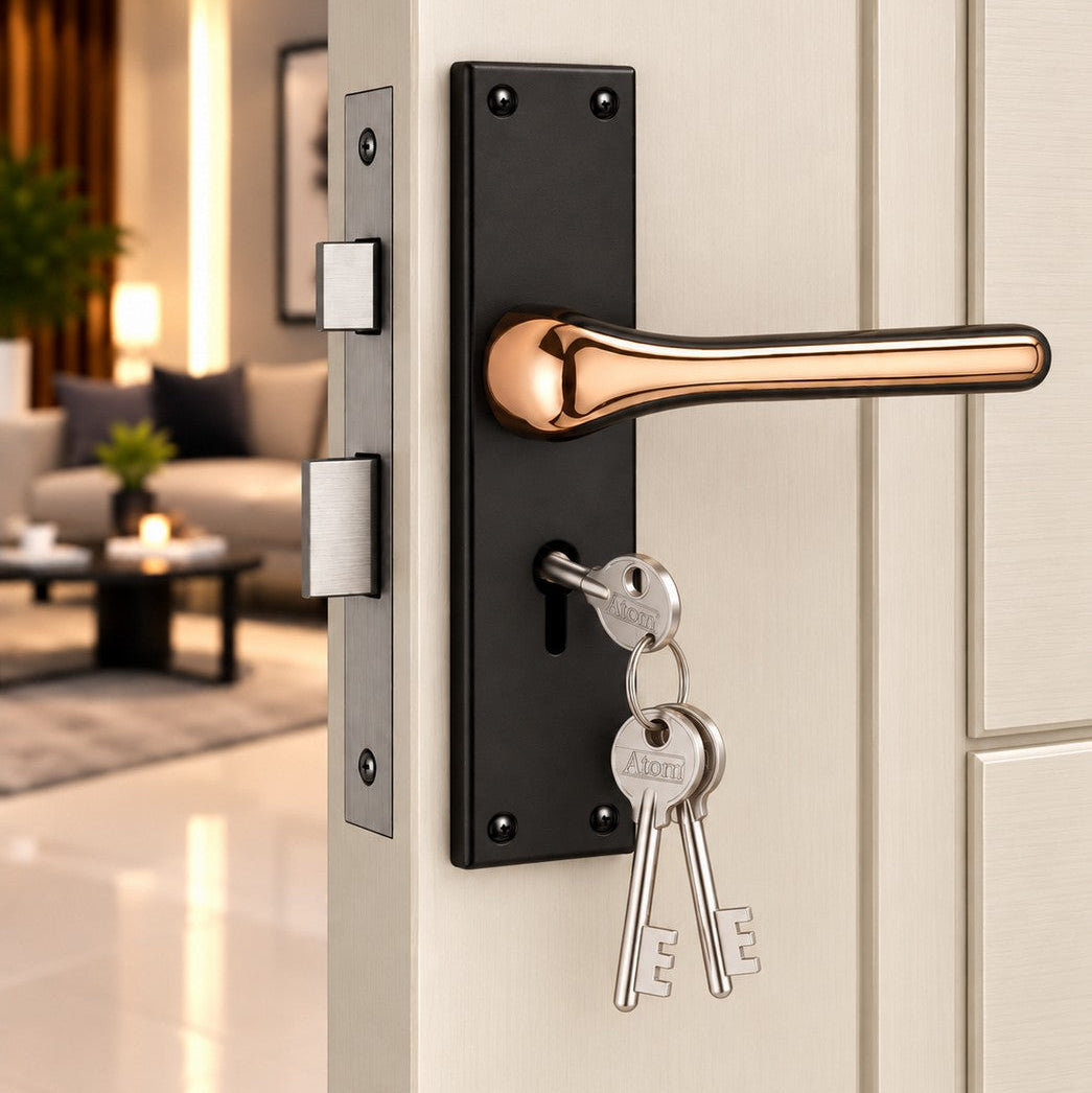 Heavy Duty Zinc Mortise Door Lock, Coca Black Finish, (8 inch) (O68)