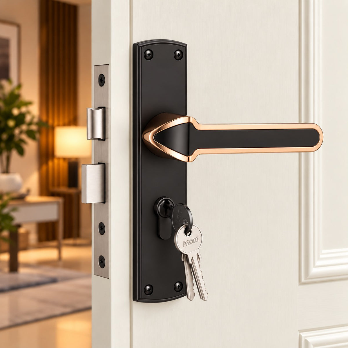 Heavy Duty Zinc Mortise Door Lock, Coca Black Finish (8 inch) (O70)