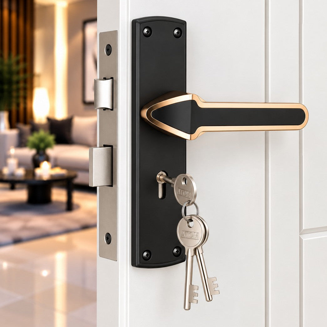 Heavy Duty Zinc Mortise Door Lock, Coca Black Finish (8 inch) (O70)