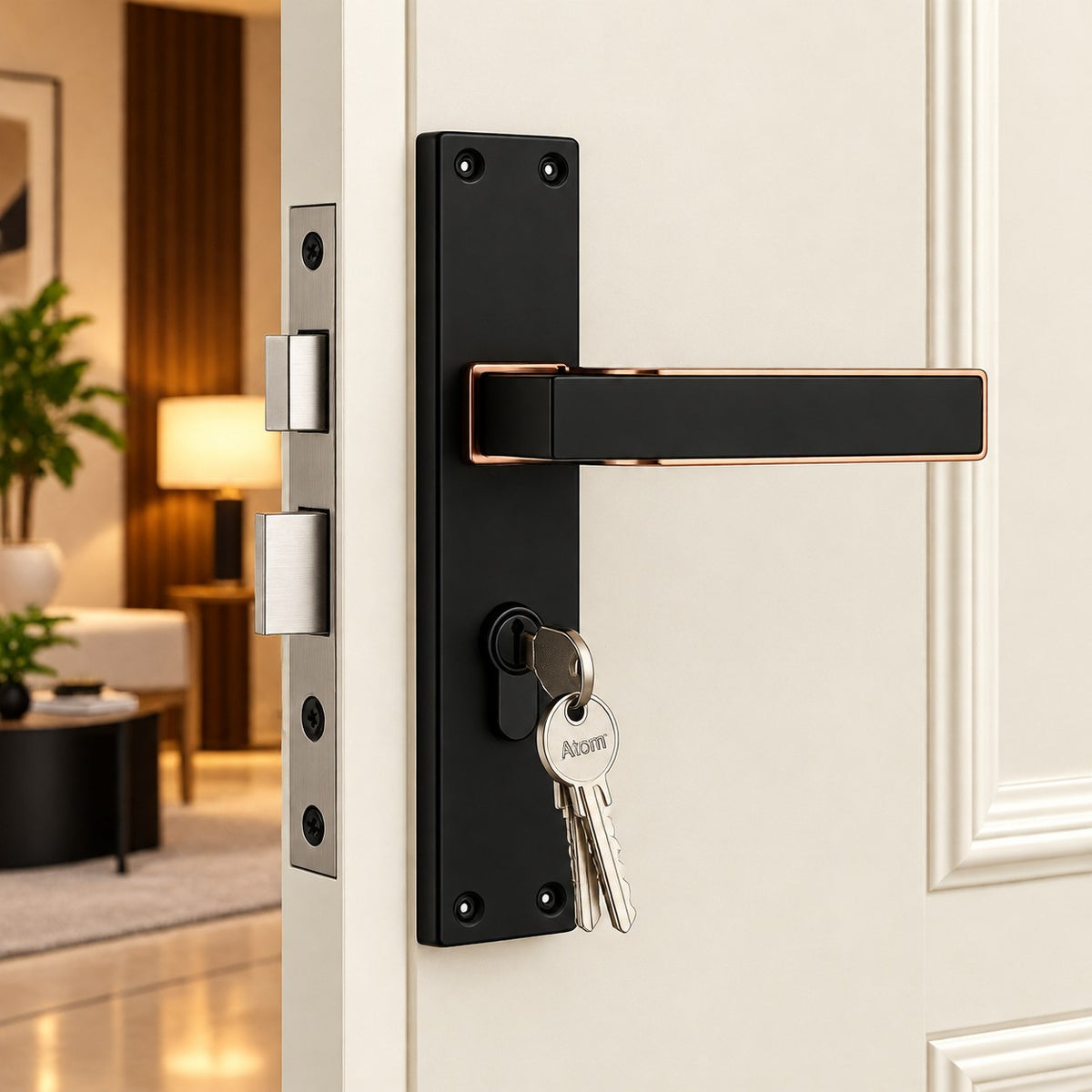 Mortise Handle, Zamak/O-Series, Finish Coca Black with KY & CY (O-71)