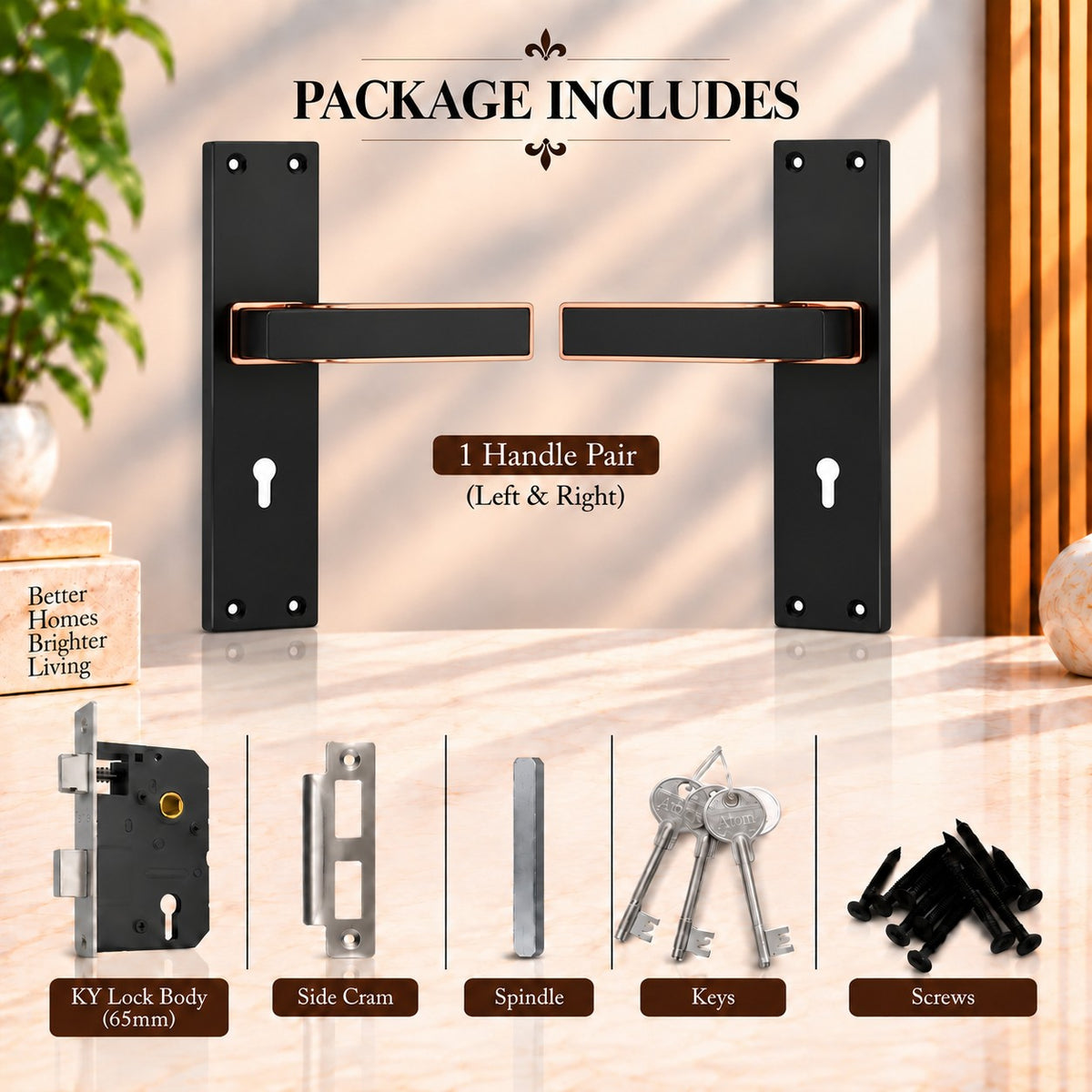 Mortise Handle, Zamak/O-Series, Finish Coca Black with KY & CY (O-71)