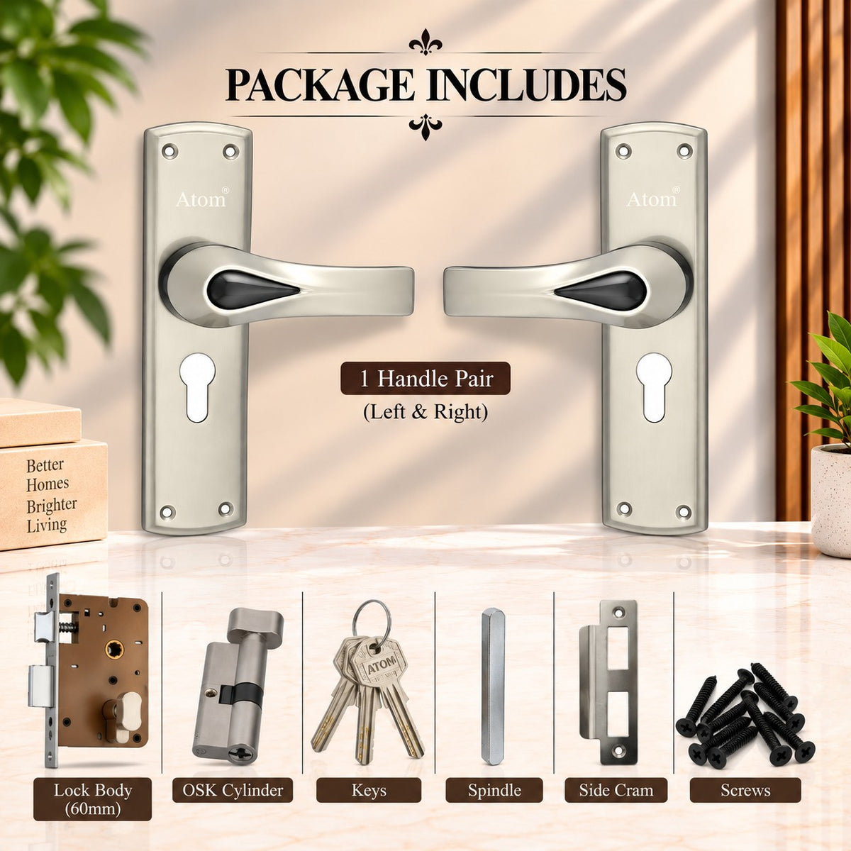 Heavy Duty Zinc Mortise Door Lock, Satin Black Finish (8.5 inch) (O-38)
