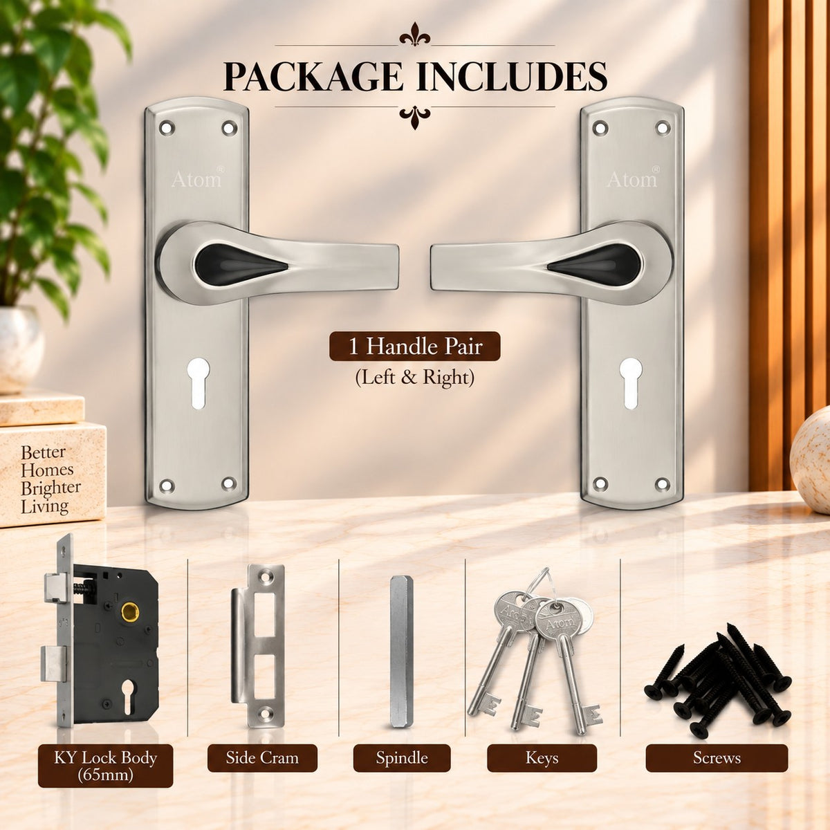 Heavy Duty Zinc Mortise Door Lock, Satin Black Finish (8.5 inch) (O-38)
